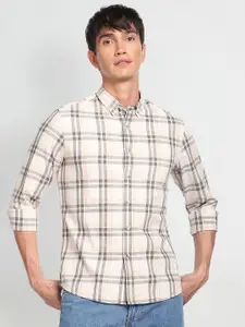 Flying Machine Tartan Checked Button Down Collar Pure Cotton Casual Shirt