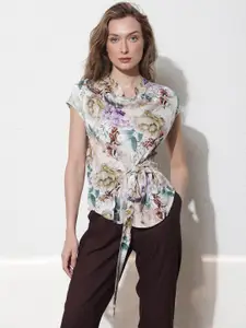 RAREISM Floral Print Extended Sleeves Cotton Top