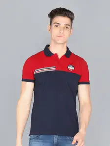 LIVFREE Colourblocked Polo Collar T-shirt