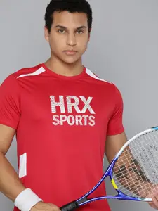 HRX by Hrithik Roshan Rapid-Dry Printed Racket Sport T-shirt