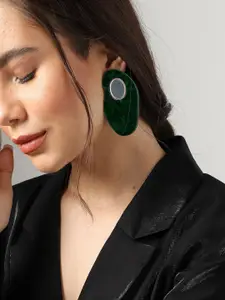 SOHI Gold-Plated Contemporary Drop Earrings