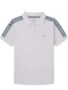 HACKETT LONDON Boys Typography Printed Polo Collar Cotton Slim Fit T-Shirt