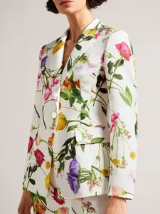 Ted Baker Women Floral Printed Slim-Fit Single-Breasted Blazer