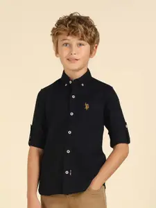 U.S. Polo Assn. Kids Boys Button Down Collar Pure Cotton Casual Shirt