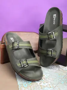 El Paso Men Printed Comfort Sandals With Buckle Detail