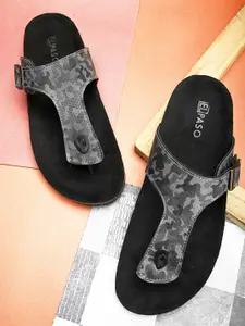El Paso Men Open Toe Comfort Sandals With Buckle Detail