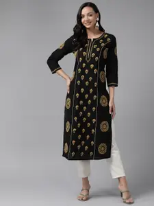 ADA Ethnic Motifs Embroidered Chikankari Kurta