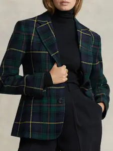 Polo Ralph Lauren Women Checked Single-Breasted Slim-Fit  Blazer
