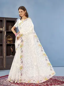 Anouk Floral Embroidered Organza Saree