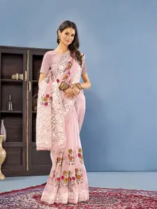 Anouk Floral Embroidered Organza Saree