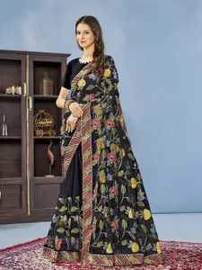 Anouk Floral Embroidered Net Saree