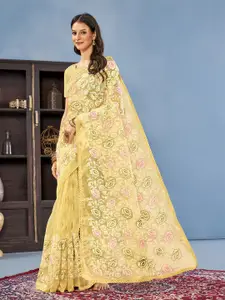 Anouk Floral Embroidered Organza Saree