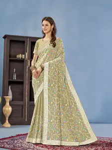 Anouk Floral Embroidered Poly Georgette Saree