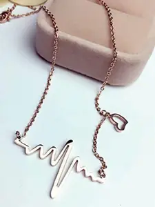OOMPH Heartbeat Shape Pendant Necklace
