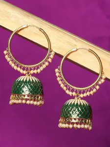 OOMPH Gold-Plated Dome Shaped Jhumkas Earrings