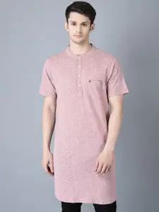 CANOE Floral Printed Band Collar Kurta