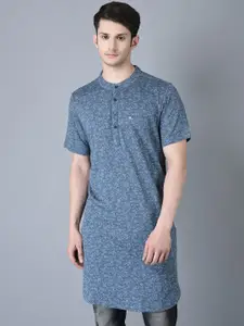 CANOE Floral Printed Band Collar Kurta