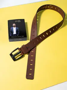 One8 by Virat Kohli Men Genuine Leather Tang Closure Semi-Formal Belt