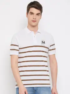 Club York Striped Polo Collar Cotton T-shirt