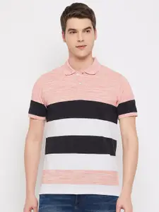 Club York Striped Polo Collar Cotton T-shirt