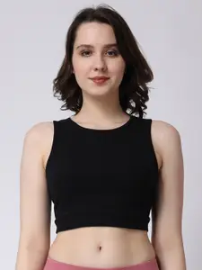 The Label Bar Ribbed Cotton Crop Top