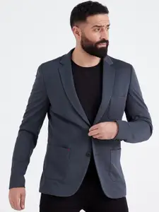 MR BUTTON Notched Lapel Single-Breasted Casual Blazer