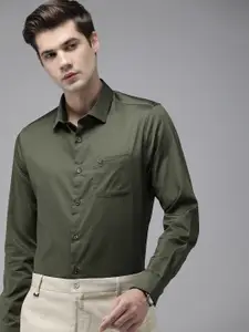 THE BEAR HOUSE Pure Cotton Slim Fit Opaque Formal Shirt