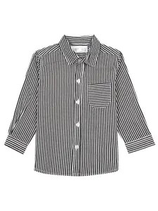 ZERO THREE Boys Vertical Striped Cutaway Collar Comfort Pure Cotton Formal Shirt