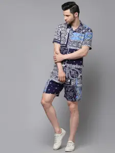 Rigo Printed Slim Fit Shirt & Shorts Co-Ords