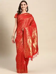 Vardha Floral Zari Silk Blend Kanjeevaram Saree