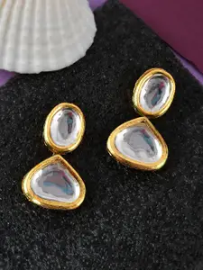 Silvermerc Designs Gold-Plated Contemporary Drop Earrings