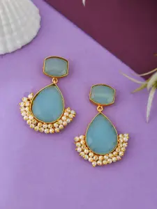 Silvermerc Designs Gold-Plated Contemporary Drop Earrings