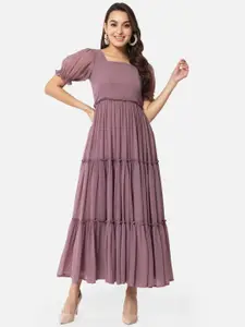 ALL WAYS YOU Puff Sleeve Georgette Maxi Dress