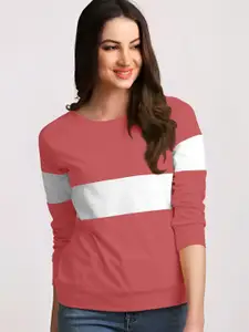 AUSK Colourblocked Round Neck Long Sleeves Cotton T-shirt