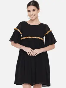 ALL WAYS YOU Bell Sleeve Georgette Empire Dress