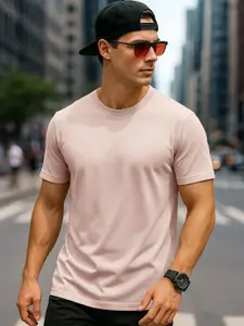 Maniac Men Short Sleeves Pure Cotton Slim Fit T-shirt