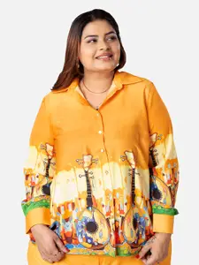 NEOFAA Plus Size Graphic Printed Casual Shirt