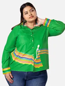 NEOFAA Candy Striped Spread Collar Casual Shirt