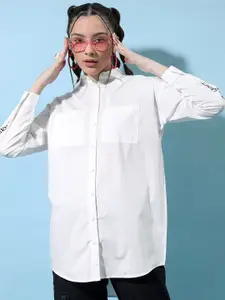 Tokyo Talkies Typography Printed Cotton Casual Shirt