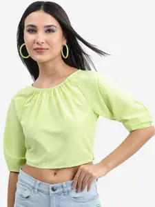 Tokyo Talkies Gathered Styled Back Crop Top