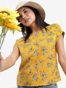 Tokyo Talkies Floral Printed Extended Sleeves Regular Top