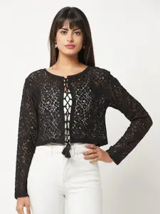 Espresso Women Tie-Up Shrug