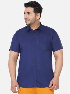 John Pride Plus Size Short Sleeves Cotton Casual Shirt