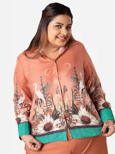 NEOFAA Floral Printed Spread Collar Casual Shirt