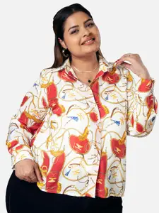 NEOFAA Plus Size Floral Printed Casual Shirt