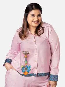 NEOFAA Plus Size Graphic Printed Casual Shirt