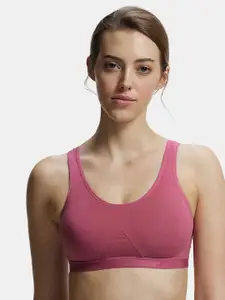 Jockey Full Coverage Non Padded Anti-Microbial Dry-Fit Seamless Cotton Sports Bra