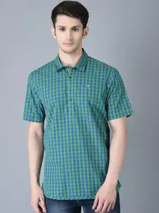CANOE Shirt Collar Straight Checked Cotton Kurta