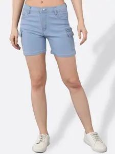 A-Okay Women Slim Fit High-Rise Denim Shorts