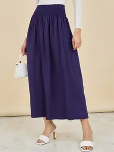 Styli Gathered Waist A-Line Maxi Skirt